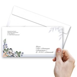 SPRING BRANCHES  Briefumschläge Spring motif CLASSIC 50 envelopes (windowless), DIN LONG (220x110 mm), DLOF-8351-50