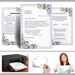 50 patterned envelopes SPRING BRANCHES  in standard DIN long format (with windows)