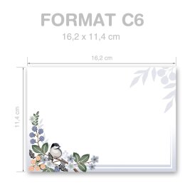 10 patterned envelopes SPRING BRANCHES  in C6 format (windowless)