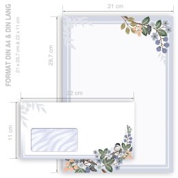40-pc. Complete Motif Letter Paper-Set SPRING BRANCHES