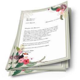 20 fogli di carta da lettera decorati Stagioni - Estate RAMI DI ESTATE DIN A4 - Paper-Media