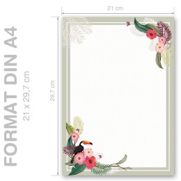 SUMMER BRANCHES Briefpapier Summer motif CLASSIC 100 sheets, DIN A4 (210x297 mm), A4C-8352-100