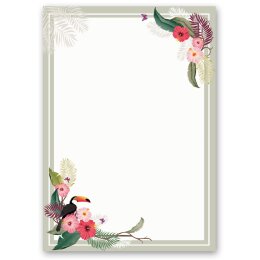 Motif Letter Paper! SUMMER BRANCHES 50 sheets DIN A5