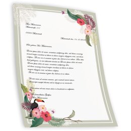 100 fogli di carta da lettera decorati RAMI DI ESTATE DIN A5