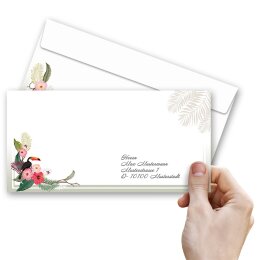 SUMMER BRANCHES Briefumschläge Summer motif CLASSIC 10 envelopes (windowless), DIN LONG (220x110 mm), DLOF-8352-10