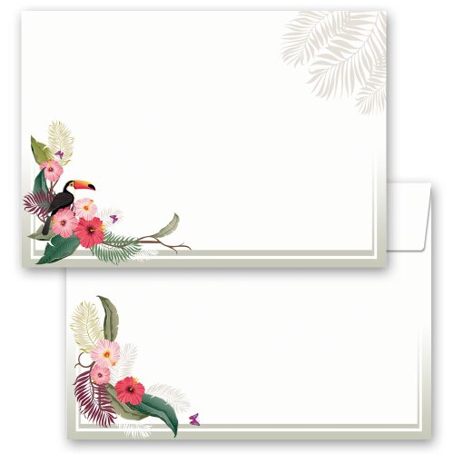 10 patterned envelopes SUMMER BRANCHES in C6 format (windowless)