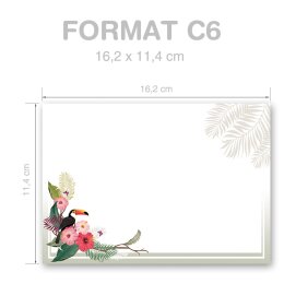 10 patterned envelopes SUMMER BRANCHES in C6 format (windowless)
