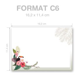 25 sobres estampados RAMAS DE VERANO - Formato: C6 (sin ventana)