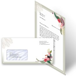 40-pc. Complete Motif Letter Paper-Set SUMMER BRANCHES