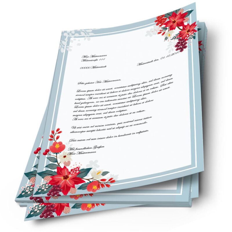 100 Briefumschläge Motiv-Briefpapier-Set HERBSTGARTEN – Mit Umschlägen, DIN A4 & Lang, Cremefarben Motivpapier Mit Umschlag