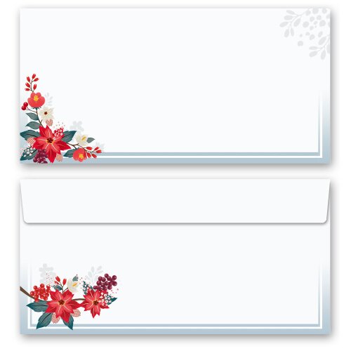 10 patterned envelopes AUTUMN BRANCHES in standard DIN long format (windowless)