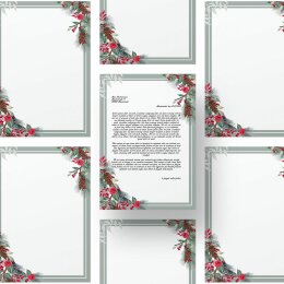 20 fogli di carta da lettera decorati Stagioni - Inverno RAMI DI INVERNO DIN A4 - Paper-Media