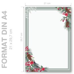 Motif Letter Paper! WINTER BRANCHES 250 sheets DIN A4