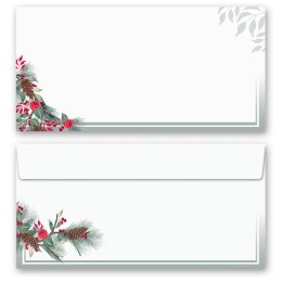 10 patterned envelopes WINTER BRANCHES in standard DIN long format (windowless)