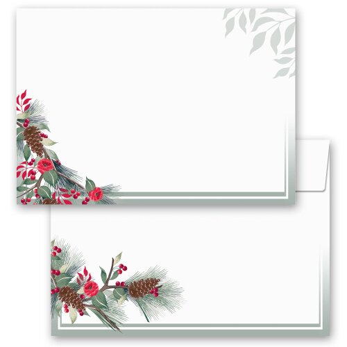 25 patterned envelopes WINTER BRANCHES in C6 format (windowless)