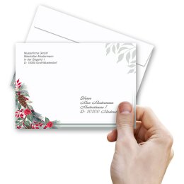 25 patterned envelopes WINTER BRANCHES in C6 format (windowless)