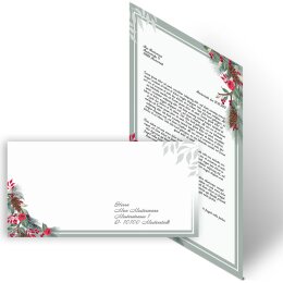 40-pc. Complete Motif Letter Paper-Set WINTER BRANCHES