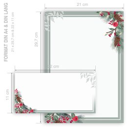 40-pc. Complete Motif Letter Paper-Set WINTER BRANCHES