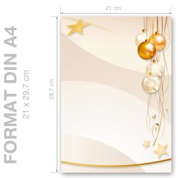 HAPPY HOLIDAYS Briefpapier Christmas paper CLASSIC 100 sheets, DIN A4 (210x297 mm), A4C-8326-100