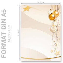 HAPPY HOLIDAYS Briefpapier Christmas paper CLASSIC 50 sheets, DIN A5 (148x210 mm), A5C-114-50