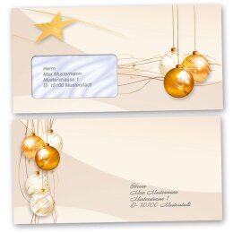 JOYEUSES FÊTES Briefumschläge Enveloppes de Noël CLASSIC , DIN LONG & DIN C6, BUC-8326