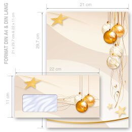 40-pc. Complete Motif Letter Paper-Set HAPPY HOLIDAYS