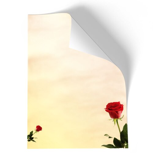 ROSES DE BACCARA Briefpapier Motif rose "CLASSIC" , DIN A4, DIN A5, DIN A6 & DIN LONG, MBC-8205