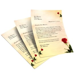 50 fogli di carta da lettera decorati BACCARA ROSA DIN A5