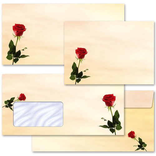 Buste da lettera decorate BACCARA ROSA Fiori & Petali, Amore & Matrimonio, Motivo rosa, Paper-Media