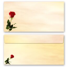 10 patterned envelopes BACCARA ROSES in standard DIN long format (windowless) Flowers & Petals, Love & Wedding, Rose motif, Paper-Media