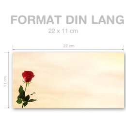 BACCARA ROSES Briefumschläge Rose motif CLASSIC 10 envelopes (windowless), DIN LONG (220x110 mm), DLOF-8205-10