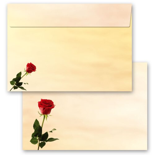Envelopes Flowers & Petals, Love & Wedding, BACCARA ROSES 10 envelopes - DIN C6 (162x114 mm) | Self-adhesive | Order online! | Paper-Media