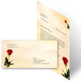 20-pc. Complete Motif Letter Paper-Set BACCARA ROSES