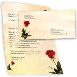 40-pc. Complete Motif Letter Paper-Set BACCARA ROSES