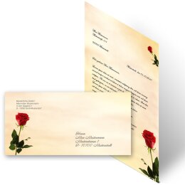 200-pc. Complete Motif Letter Paper-Set BACCARA ROSES