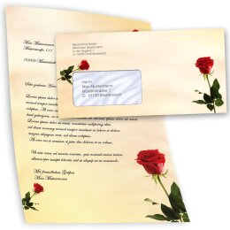 Briefpapier Set BACCARA ROSEN - 40-tlg. DL (mit Fenster)