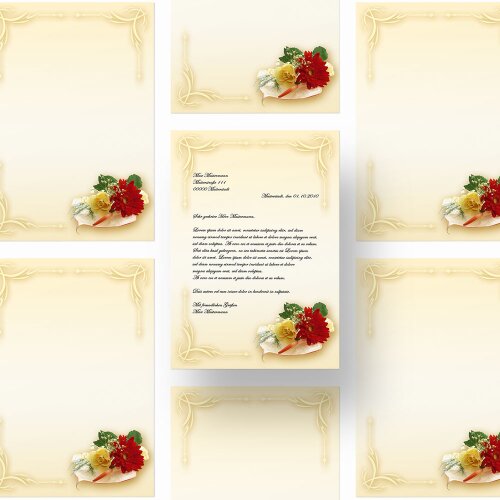 50 Sobres Con Estampado Flores De Melocotón - DIN LONG (110x220 Mm), Autoadhesivos - Para Cartas O Invitaciones