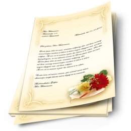 Motif Letter Paper! FLOWER BOUQUET 20 sheets DIN A4