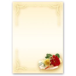 Papel de carta RAMO FLORAL - 100 Hojas formato DIN A5 Flores & Pétalos, Amor & Boda, Motivo de flores, Paper-Media