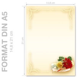 RAMO FLORAL Briefpapier Motivo de flores CLASSIC 100 hojas de papelería, DIN A5 (148x210 mm), A5C-082-100