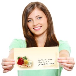 50 patterned envelopes FLOWER BOUQUET in standard DIN long format (windowless)
