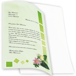 20 fogli di carta da lettera decorati Fiori & Petali SALUTI DI FIORE DIN A4 - Paper-Media
