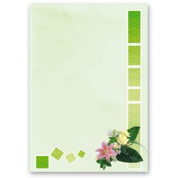 Papel de carta SALUDOS FLORALES - 100 Hojas formato DIN A5 Flores & Pétalos, Motivo de flores, Paper-Media