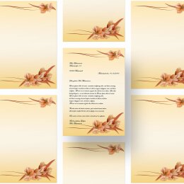 20 fogli di carta da lettera decorati Fiori & Petali FIORE E FOGLIE DIN A4 - Paper-Media