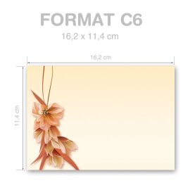 10 sobres estampados PÉTALOS DE FLORES - Formato: C6 (sin ventana)