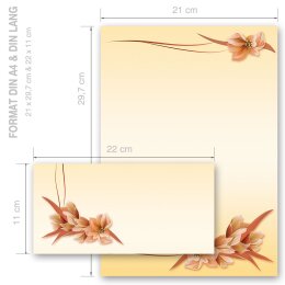 100-pc. Complete Motif Letter Paper-Set FLOWER PETALS