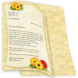 Motif Letter Paper! GERBERA 20 sheets DIN A4
