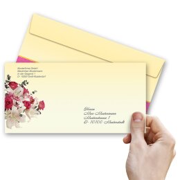 10 patterned envelopes CONGRATULATIONS in standard DIN long format (windowless)