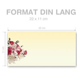 10 sobres estampados FELICIDADES - Formato: DIN LANG (sin ventana)