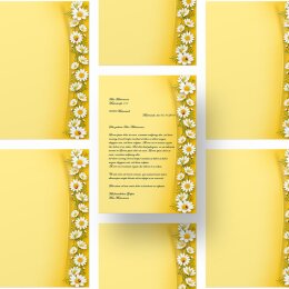 Papel de carta MANZANILLA - 50 Hojas formato DIN A5 - Flores & Pétalos